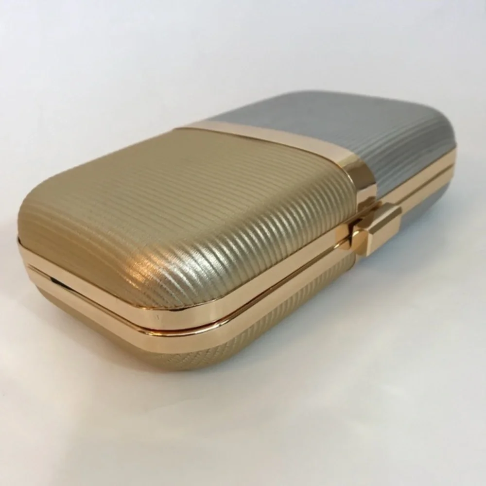 BellaKiara purse new elegant clutch in gold/silver
